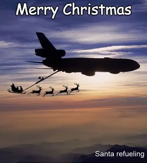 Santa being refueled (funny image)